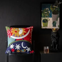 Abstrakter Weihnachtskissenbezug - Sofadekor im Picasso-Stil