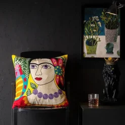 Abstrakter Weihnachtskissenbezug - Sofadekor im Picasso-Stil