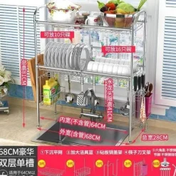 Abtropfgestell aus Edelstahl – Küchenorganizer für Geschirr und Utensilien