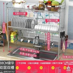 Abtropfgestell aus Edelstahl – Küchenorganizer für Geschirr und Utensilien