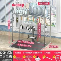 Abtropfgestell aus Edelstahl – Küchenorganizer für Geschirr und Utensilien