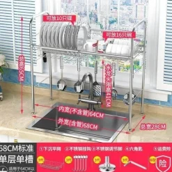 Abtropfgestell aus Edelstahl – Küchenorganizer für Geschirr und Utensilien