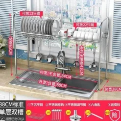 Abtropfgestell aus Edelstahl – Küchenorganizer für Geschirr und Utensilien