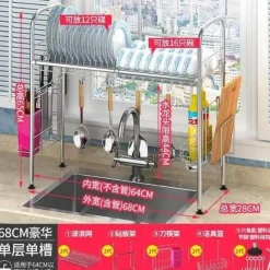 Abtropfgestell aus Edelstahl – Küchenorganizer für Geschirr und Utensilien