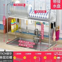 Abtropfgestell aus Edelstahl – Küchenorganizer für Geschirr und Utensilien