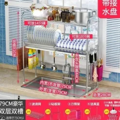 Abtropfgestell aus Edelstahl – Küchenorganizer für Geschirr und Utensilien