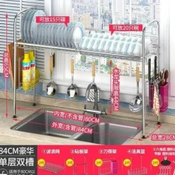 Abtropfgestell aus Edelstahl – Küchenorganizer für Geschirr und Utensilien