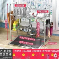 Abtropfgestell aus Edelstahl – Küchenorganizer für Geschirr und Utensilien