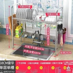 Abtropfgestell aus Edelstahl – Küchenorganizer für Geschirr und Utensilien