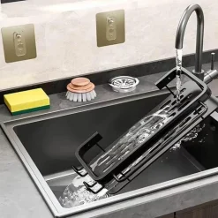 Abtropfgestell für Küchenspüle aus Aluminium – Schwamm-Organizerkorb