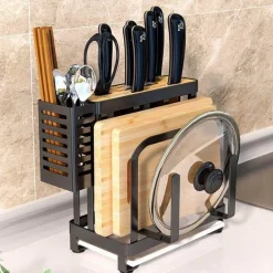 Abtropfgestell für Utensilien aus Edelstahl – Küchen-Organizer für Kochgeschirr