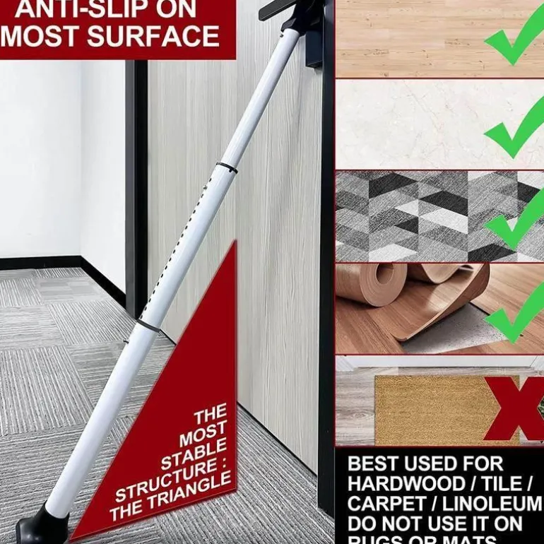 Adjustable Heavy-Duty Security Bar for Doors