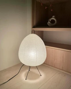 Akari Inspired Table Lamp – Handmade Washi Paper Light Sculpture