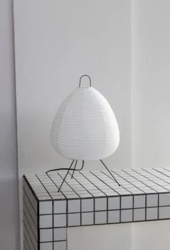 Akari Inspired Table Lamp – Handmade Washi Paper Light Sculpture