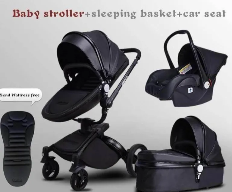 Aluminium 3-in-1 Kinderwagen - Modernes, stilvolles Design