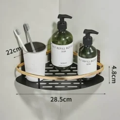 Aluminium-Badezimmer-Eckregal mit Handtuchhalter – platzsparende Aufbewahrungslösung