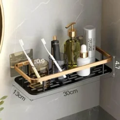 Aluminium-Badezimmer-Eckregal mit Handtuchhalter – platzsparende Aufbewahrungslösung