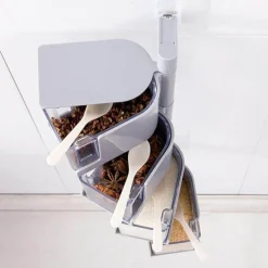 An der Wand montierter, drehbarer Gewürz-Organizer – mehrschichtige Aufbewahrungslösung