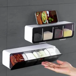 An der Wand montiertes Gewürzregal – Organizer und Aufbewahrungslösung für Gewürzgläser