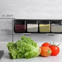 An der Wand montiertes Gewürzregal – Organizer und Aufbewahrungslösung für Gewürzgläser