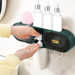 An der Wand montiertes, wasserdichtes Badezimmer-Aufbewahrungsregal – eine organisierte Regallösung