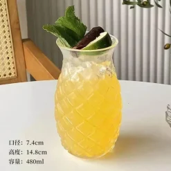 Ananas-Cocktailglas – 480 ml, geprägtes Trinkgeschirr für die Hausbar