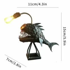 Anglerfisch-Schreibtischlampe – Kreatives Eisen-Dekorlicht