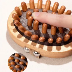 Anti-Cellulite- und Kopfhautmassagebürste aus Holz, beruhigender Spa-Kamm
