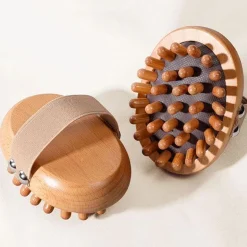 Anti-Cellulite- und Kopfhautmassagebürste aus Holz, beruhigender Spa-Kamm
