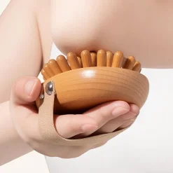 Anti-Cellulite- und Kopfhautmassagebürste aus Holz, beruhigender Spa-Kamm