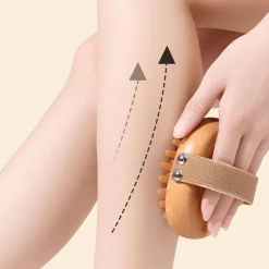 Anti-Cellulite- und Kopfhautmassagebürste aus Holz, beruhigender Spa-Kamm