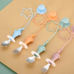 Anti-Drop-Babylöffel- und Gabel-Set – langlebiges Baby-Essgeschirr