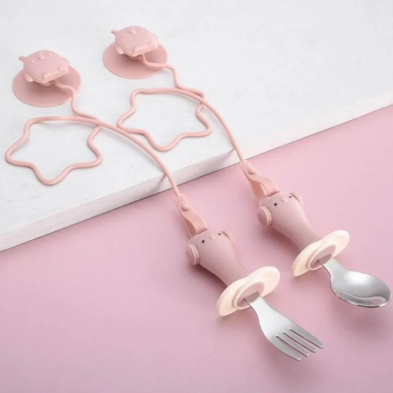 Anti-Drop-Babylöffel- und Gabel-Set – langlebiges Baby-Essgeschirr
