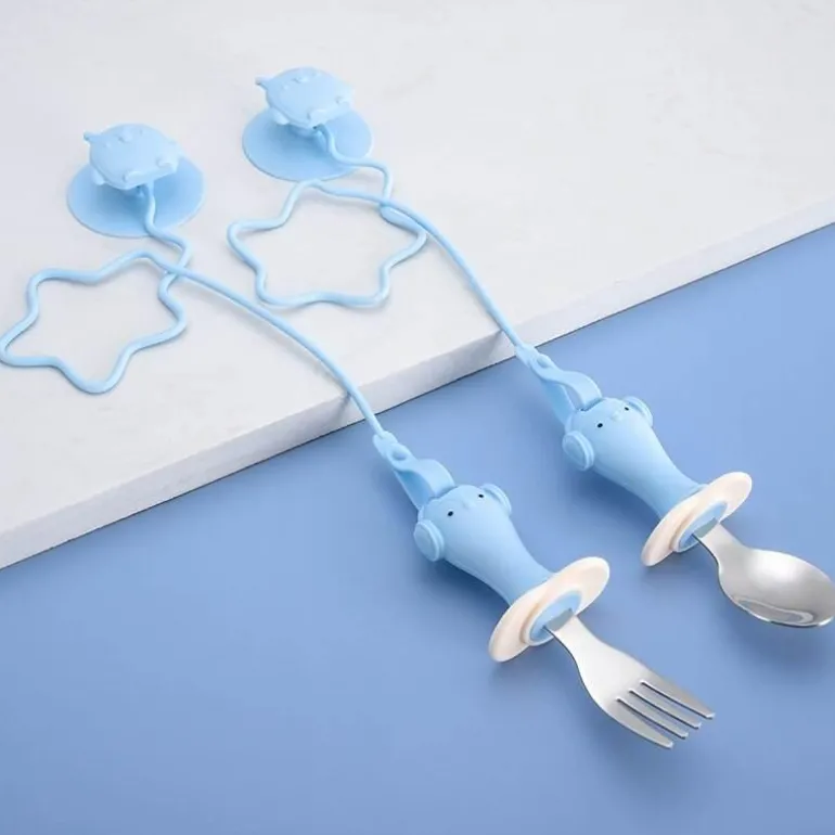 Anti-Drop-Babylöffel- und Gabel-Set – langlebiges Baby-Essgeschirr
