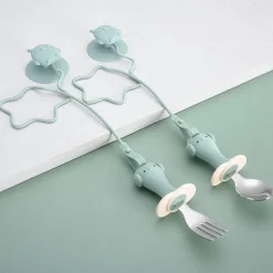 Anti-Drop-Babylöffel- und Gabel-Set – langlebiges Baby-Essgeschirr