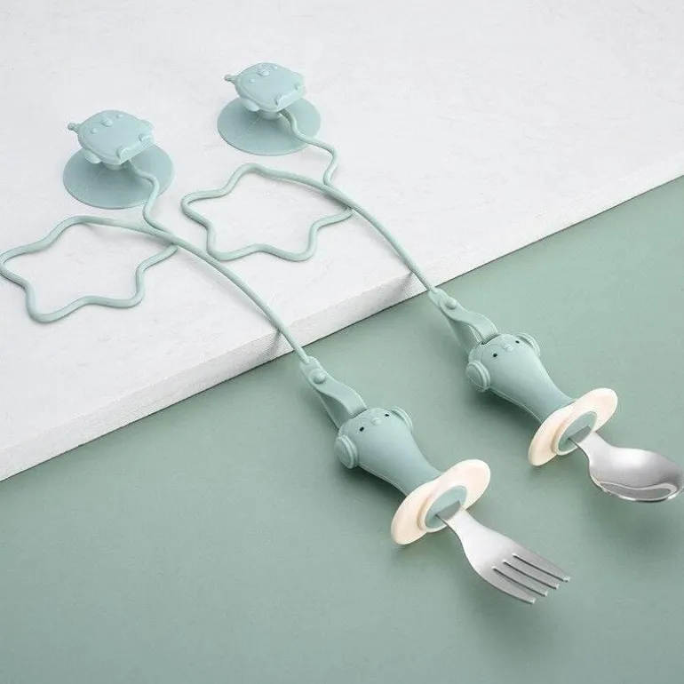 Anti-Drop-Babylöffel- und Gabel-Set – langlebiges Baby-Essgeschirr