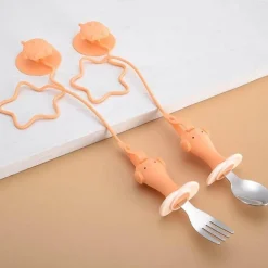 Anti-Drop-Babylöffel- und Gabel-Set – langlebiges Baby-Essgeschirr