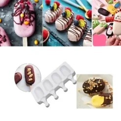 Antihaftbeschichtete Eisform für Stieleis - Eiscreme-Maschinen-Set mit 4 Mulden