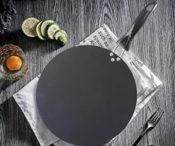 Antihaftbeschichtete schwarze Pfannkuchenpfanne aus Eisen – langlebiges rundes Kochgeschirr