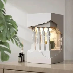 Antike Gips-Nachtlampe - Vintage Dekorative Beleuchtung