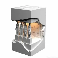 Antike Gips-Nachtlampe - Vintage Dekorative Beleuchtung