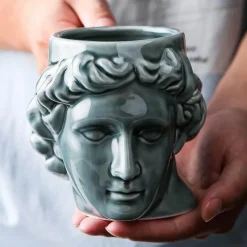 Antike griechische Kopftasse - Keramik Kaffeetasse