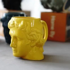 Antike griechische Kopftasse - Keramik Kaffeetasse