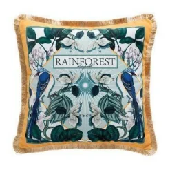 Antiker Samtkissenbezug - Chinesisches Regenwald-Kunstdekor