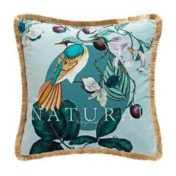 Antiker Samtkissenbezug - Chinesisches Regenwald-Kunstdekor