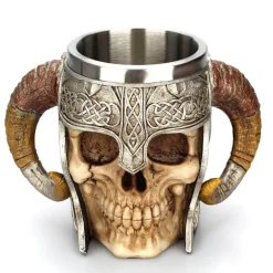 Antiker Totenkopf Edelstahlbecher - Gothic Trinkgeschirr