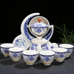 Antikes chinesisches Teekannenset aus Porzellan – einzigartiges Vintage-Design