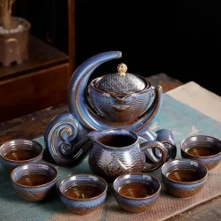 Antikes chinesisches Teekannenset aus Porzellan – einzigartiges Vintage-Design