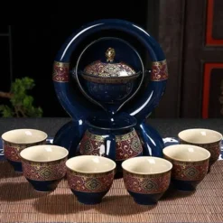 Antikes chinesisches Teekannenset aus Porzellan – einzigartiges Vintage-Design