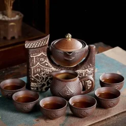 Antikes chinesisches Teekannenset aus Porzellan – einzigartiges Vintage-Design